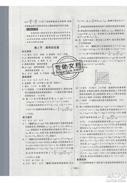 2020年同行学案学练测八年级物理下册人教版答案