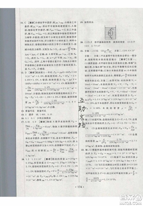 2020年同行学案学练测八年级物理下册人教版答案