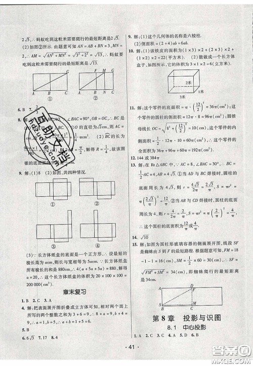 2020年同行学案学练测九年级数学下册青岛版答案