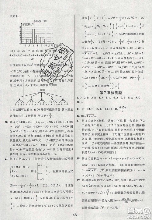 2020年同行学案学练测九年级数学下册青岛版答案