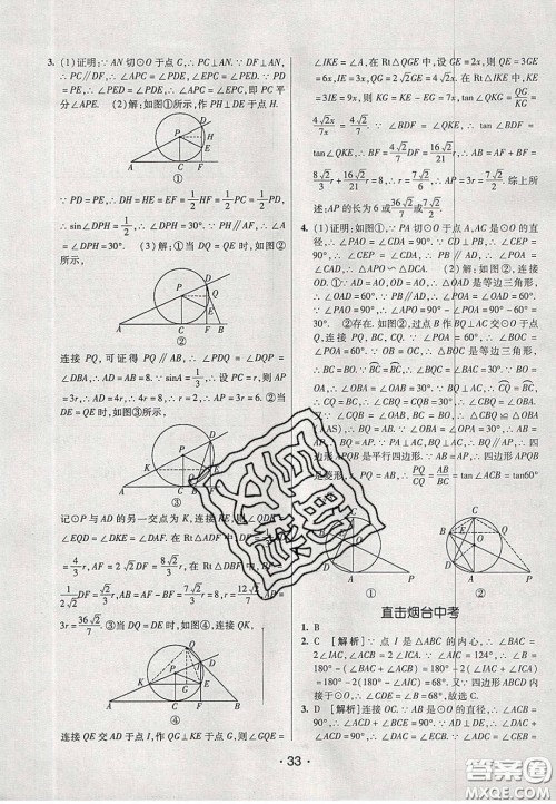 2020年同行学案学练测九年级数学下册鲁教版烟台专版答案