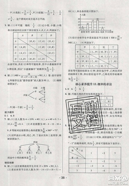 2020年同行学案学练测九年级数学下册鲁教版烟台专版答案