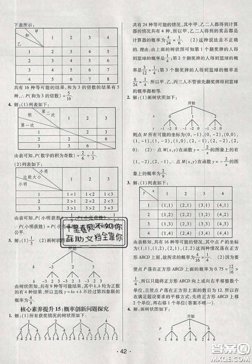 2020年同行学案学练测九年级数学下册鲁教版烟台专版答案