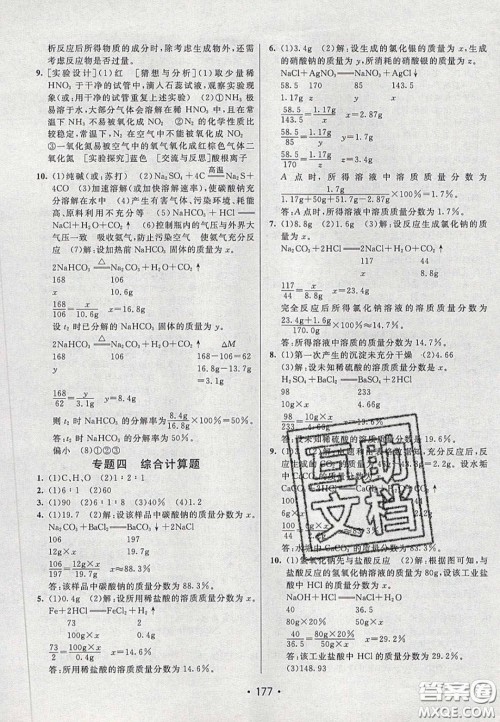 2020年同行学案学练测九年级化学下册鲁教版六三学制答案