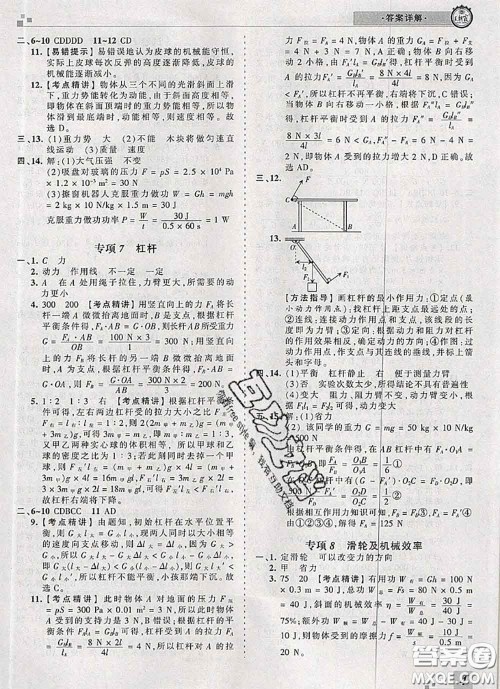 2020年王朝霞各地期末试卷精选八年级物理下册人教版河南专版答案