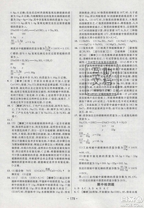 2020年同行学案学练测九年级化学下册鲁教版六三学制答案
