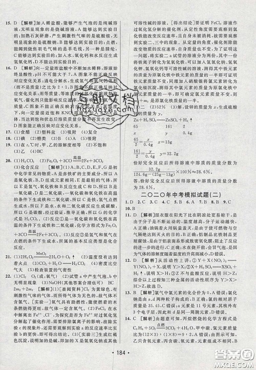 2020年同行学案学练测九年级化学下册鲁教版六三学制答案