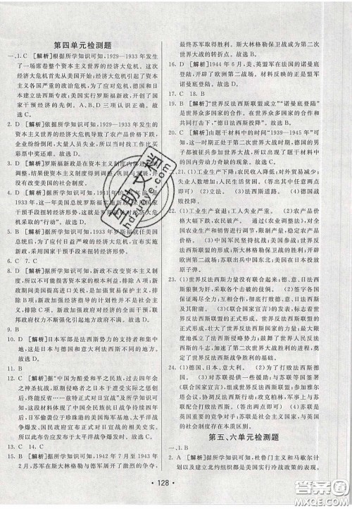 2020年同行学案学练测九年级历史下册人教版答案