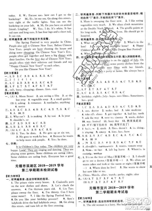 2020年同步跟踪全程检测五年级英语下册人教版答案