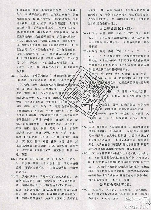 2020年同步跟踪全程检测四年级语文下册人教版答案 2020年同步跟踪全程检测四年级语文下册人教版答案