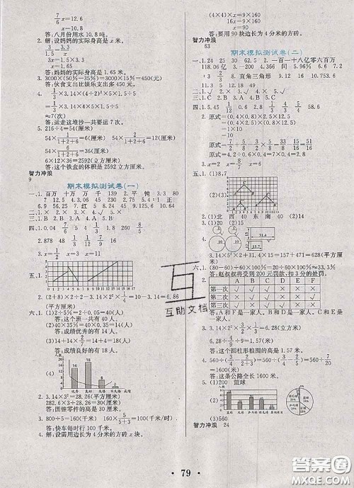 辽宁少年儿童出版社2020年名校名卷六年级数学下册北师版答案