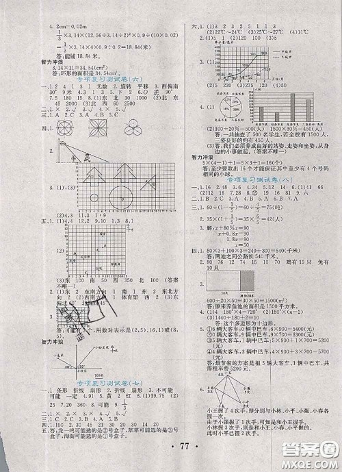辽宁少年儿童出版社2020年名校名卷六年级数学下册北师版答案