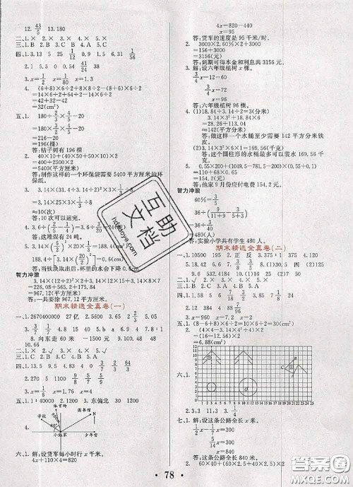 辽宁少年儿童出版社2020年名校名卷六年级数学下册苏教版答案 辽宁少年儿童出版社2020年名校名卷六年级数学下册苏教版答案
