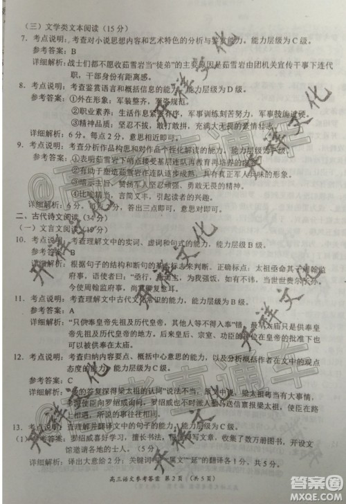 2020年河南省统一考试语文试题及答案