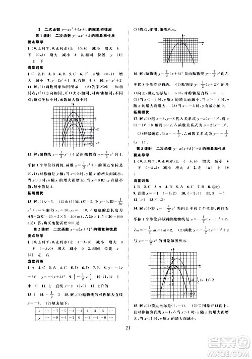 2020年假期伴你行暑假复习计划数学八年级HK沪科版参考答案