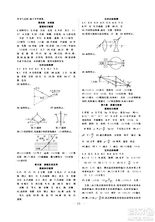 2020年假期伴你行暑假复习计划物理八年级RJ人教版参考答案 2020年假期伴你行暑假复习计划物理八年级RJ人教版参考答案
