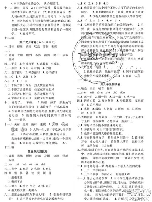 新疆文化出版社2020年先锋大考卷六年级语文下册人教版答案 新疆文化出版社2020年先锋大考卷六年级语文下册人教版答案