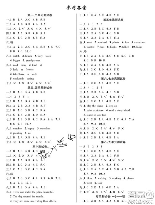 新疆文化出版社2020年先锋大考卷六年级英语下册湘少版答案 新疆文化出版社2020年先锋大考卷六年级英语下册湘少版答案