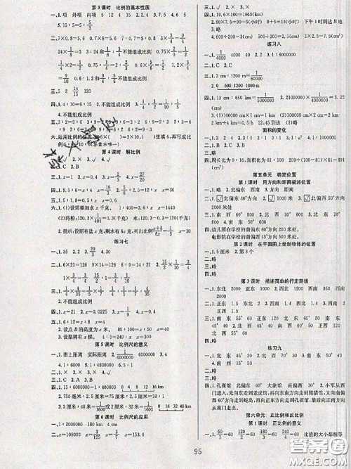 2020年阳光课堂课时作业六年级数学下册苏教版答案