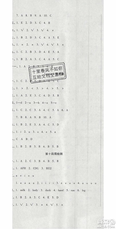 2020开心一卷通全优大考卷三年级英语下册人教PEP版答案 2020开心一卷通全优大考卷三年级英语下册人教PEP版答案