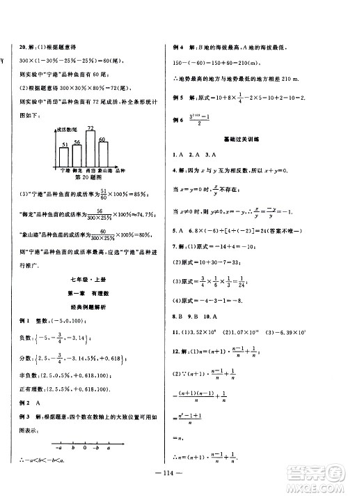 安徽大学出版社2021假期总动员暑假必刷题数学七年级人教版答案