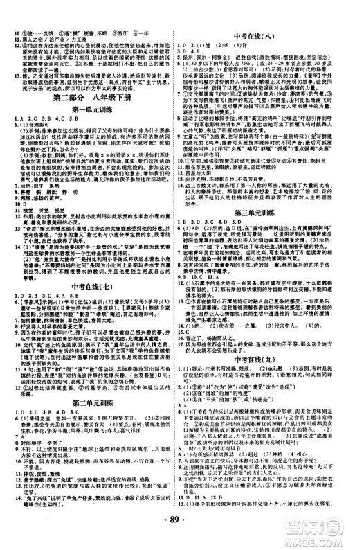 合肥工业大学出版社2020年暑假零距离语文八年级RJ人教版参考答案 合肥工业大学出版社2020年暑假零距离语文八年级RJ人教版参考答案