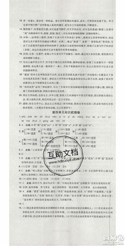 2020开心一卷通全优大考卷七年级语文下册人教版答案 2020开心一卷通全优大考卷七年级语文下册人教版答案
