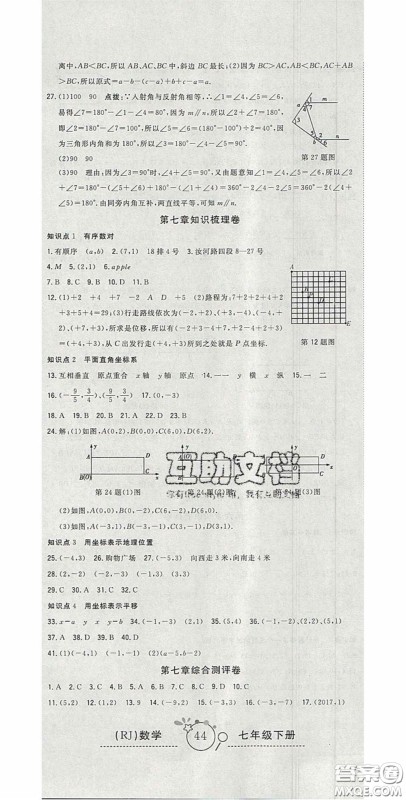 2020开心一卷通全优大考卷七年级数学下册人教版答案