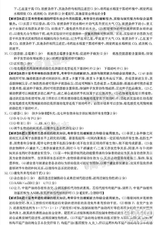 2020年金太阳6月百万联考全国I卷8001C理科综合试题及答案 2020年金太阳6月百万联考全国I卷8001C理科综合试题及答案