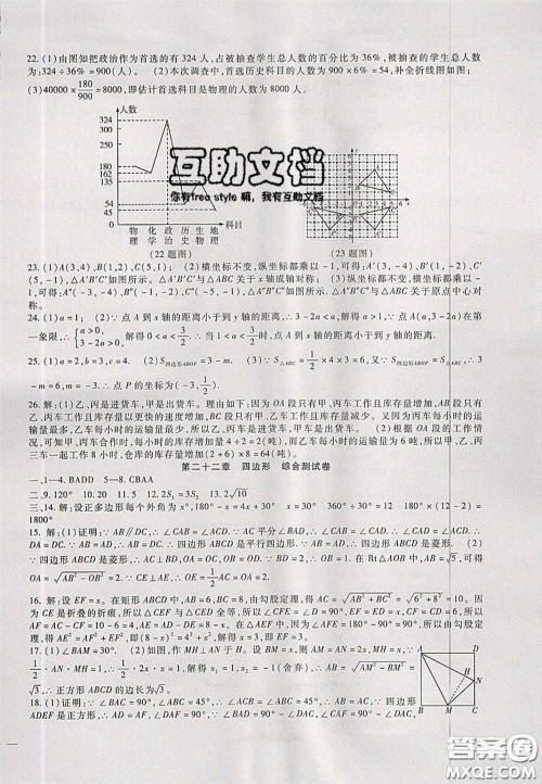 2020年华夏一卷通八年级数学下册冀教版答案