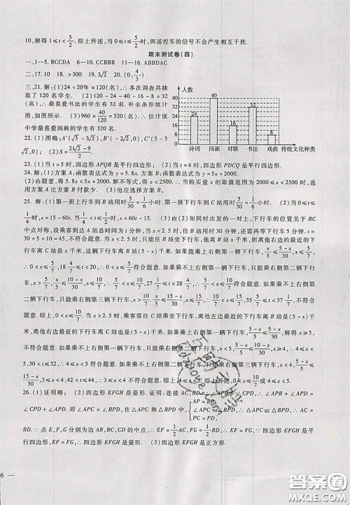 2020年华夏一卷通八年级数学下册冀教版答案 2020年华夏一卷通八年级数学下册冀教版答案