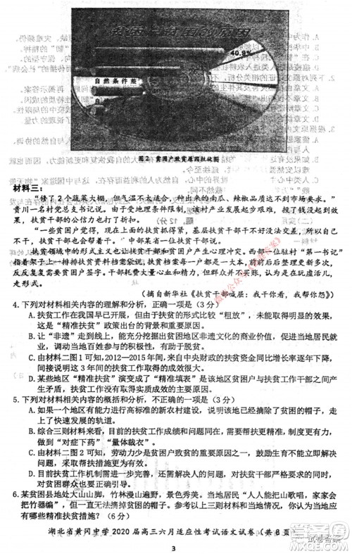 黄冈中学2020届高三适应性考试最后一卷语文试题及答案 黄冈中学2020届高三适应性考试最后一卷语文试题及答案