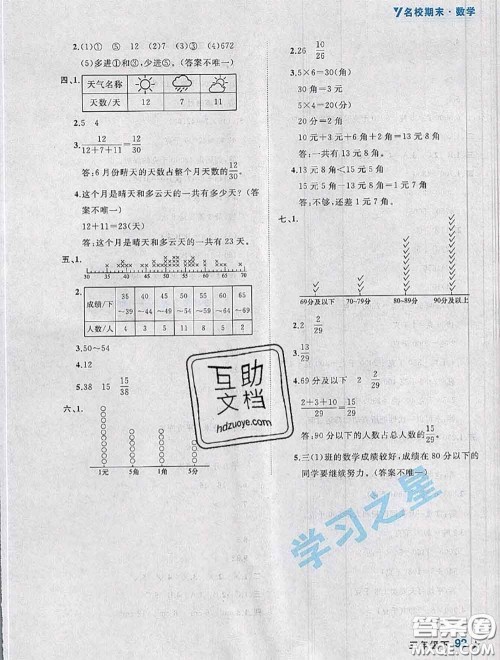 2020年名校期末大连市各区名校期中期末仿真试卷12套三年级数学下册答案