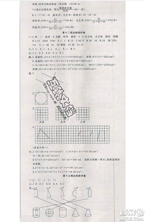 南方出版社2020状元大考卷六年级数学下册人教版答案