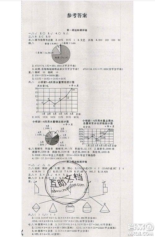 南方出版社2020状元大考卷六年级数学下册苏教版答案