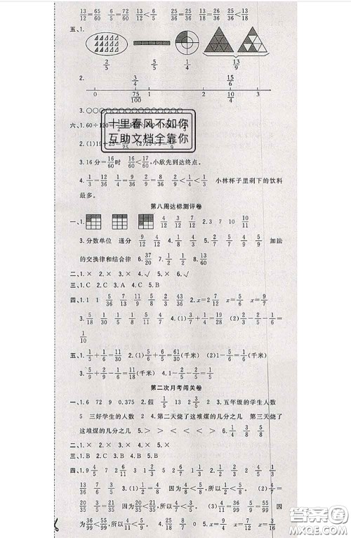 南方出版社2020状元大考卷五年级数学下册苏教版答案