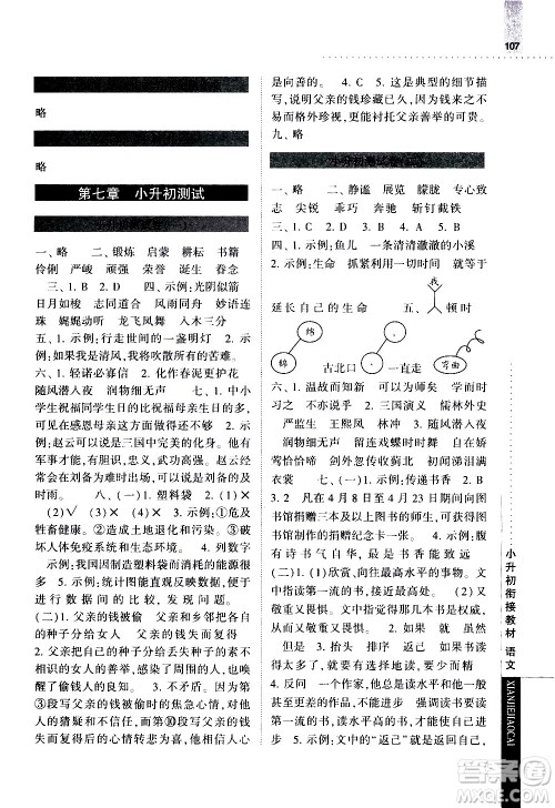 宁夏人民教育出版社2020年经纶学典小升初衔接教材语文参考答案 宁夏人民教育出版社2020年经纶学典小升初衔接教材语文参考答案
