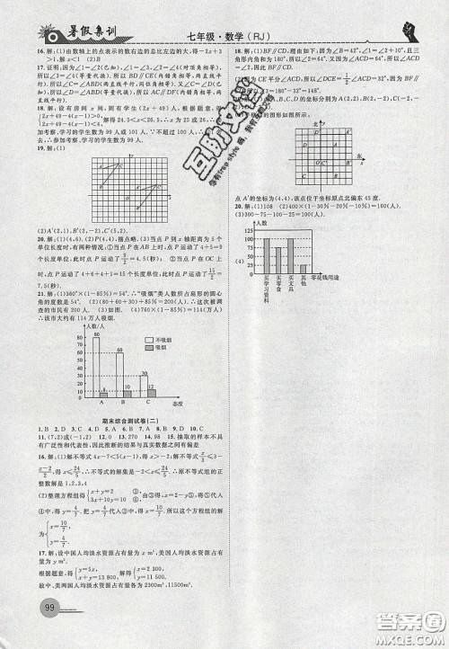 合肥工业大学出版社2020暑假集训七年级数学人教版答案 合肥工业大学出版社2020暑假集训七年级数学人教版答案