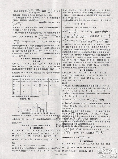 合肥工业大学出版社2020年暑假总动员七年级数学人教版答案