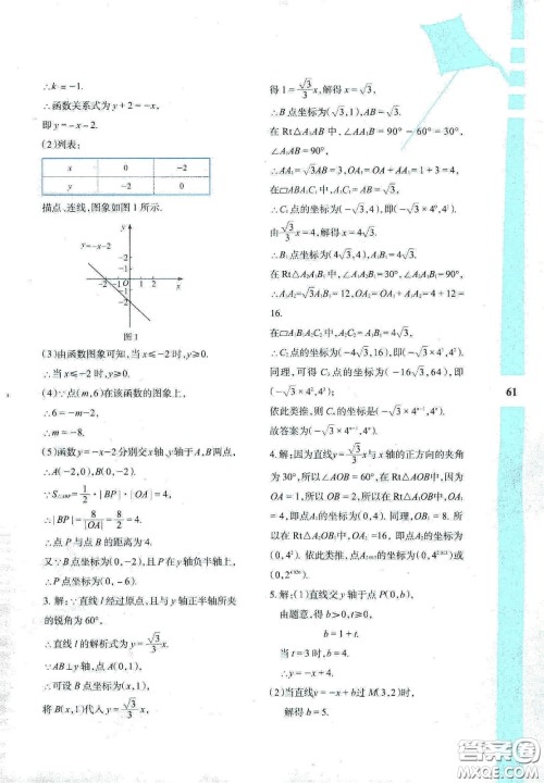 陕西人民教育出版社2020暑假作业与生活八年级数学A版答案