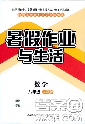 陕西师范大学出版总社有限公司2020暑假作业与生活八年级数学人教版答案