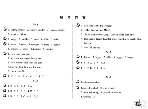 2020年Happy暑假作业快乐暑假英语六年级参考答案 2020年Happy暑假作业快乐暑假英语六年级参考答案