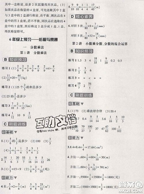 宁波出版社2020新版名师派暑假衔接五升六数学答案 宁波出版社2020新版名师派暑假衔接五升六数学答案