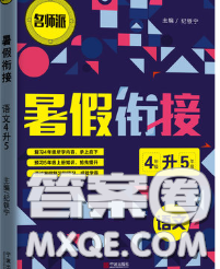 宁波出版社2020新版名师派暑假衔接四升五语文答案