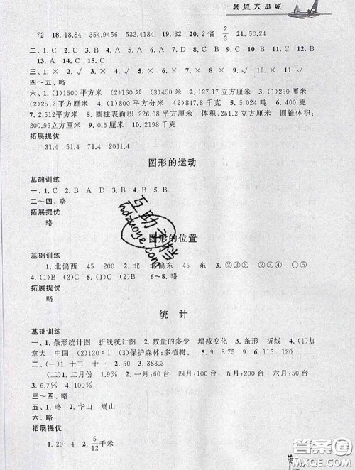 安徽人民出版社2020年暑假大串联小升初数学答案 安徽人民出版社2020年暑假大串联小升初数学答案