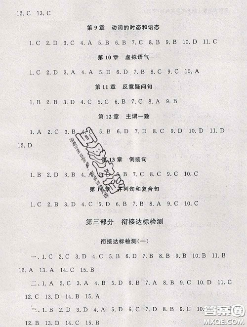 安徽人民出版社2020年暑假大串联九年级英语人教版答案 安徽人民出版社2020年暑假大串联九年级英语人教版答案