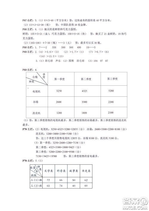 2020安徽省暑假作业三年级数学人教版答案 2020安徽省暑假作业三年级数学人教版答案