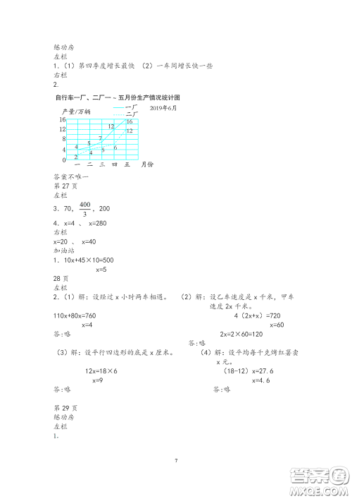 2020安徽省暑假作业五年级数学苏教版答案