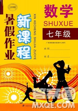 2020年新课程暑假作业数学七年级参考答案