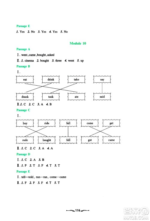 辽宁师范大学出版社2020年暑假乐园三年级起点英语四年级参考答案